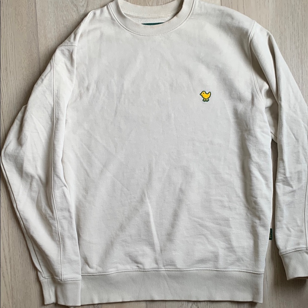 Bad Birdie amateur golf club sweatshirt Cream Shirt with Green Logo size large